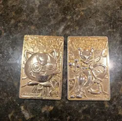 2 Pokemon 1999 Gold Plated 23K Trading Card Burger King Promo Limited Edition - Image 1