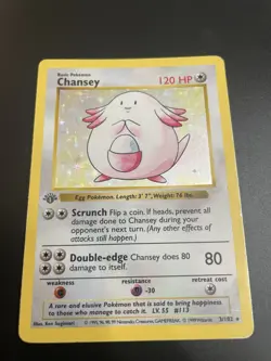 1999 Pokemon 1ST EDITION Game Base Set Chansey 3/102 Holo Foil Shadowless WOTC - Image 1