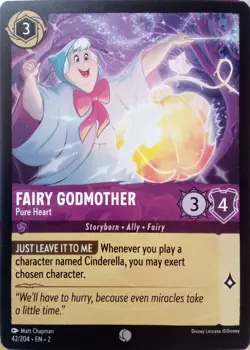 42/204 FAIRY GODMOTHER PURE HEART RISE OF FLOODBORN COMMON DISNEY LORCANA CARD - Image 1