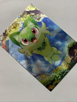 Sprigatito Lion Pokemon 906 Foil Holo Card Anime Rare Full Art Arcade Pokedex - Image 4