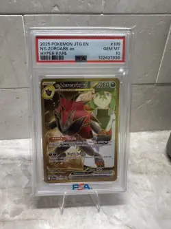 Pokemon TCG Journey Together N's Zoroark EX Gold Hyper Rare Card 189/159 Psa 10 - Image 1