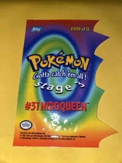 NEW 2000 TOPPS POKEMON DIECUT EV09 #31 NIDOQUEEN STAGE 3 CARD - Image 2