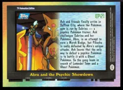 2000 Topps Pokemon TV Animation Episode Abra and the Psychic Showdown #EP21 - Image 2
