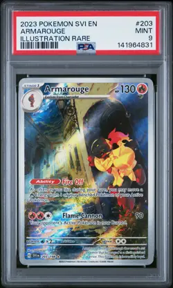 2023 Pokemon Svi En-Scarlet & Violet #203 Armarouge Illustration Rare PSA 9. - Image 1