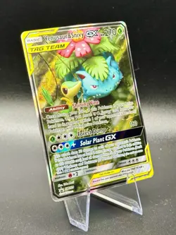 Venusaur & Snivy GX SM229 Promo Pokemon Sun & Moon Promo Tag Team Holo MP - Image 1