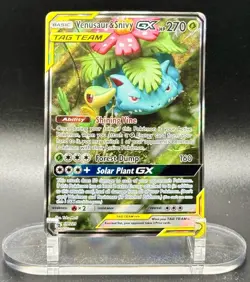 Venusaur & Snivy GX SM229 Promo Pokemon Sun & Moon Promo Tag Team Holo MP - Image 2