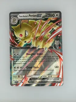 2025 Pokemon Scarlet & Violet Team Rocket's Persian ex 218 NM - Image 1