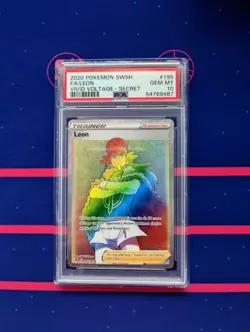 2020 Pokemon SWSH FA Leon Vivid Voltage Secret PSA 10 - Image 1