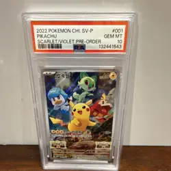 Pokemon Pikachu 001/SV-P Sv-P Promo Holo Japanese 2022 PSA 10 - Image 1