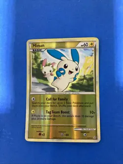 Pokemon Unleashed 34/95 Minun Reverse Holo LP - Image 1