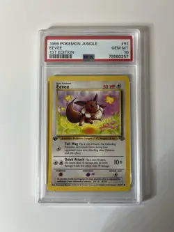 1999 Pokemon Jungle 1st Edition Eevee 51/64 PSA 10 GEM MINT - Image 1
