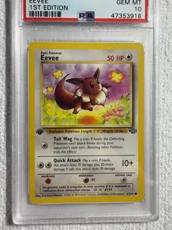 1999 Pokemon Jungle 1st Edition Eevee 51/64 PSA 10 GEM MINT - Image 3