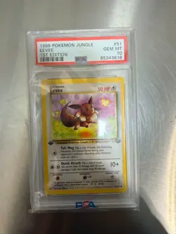 1999 Pokemon Jungle 1st Edition Eevee #51 PSA 10 GEM MINT - Image 1