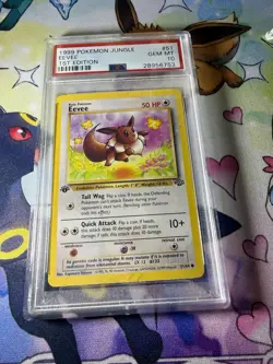 Pokemon TCG Eevee 51/64 Jungle 1st Edition PSA 10 Gem Mint 1999 💎 - Image 3