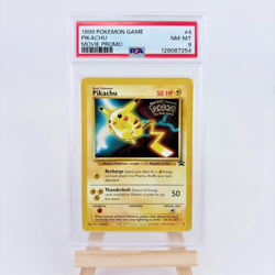 1999 Pokemon WB First Movie Black Star Promo #4 Pikachu PSA 8 - Image 1