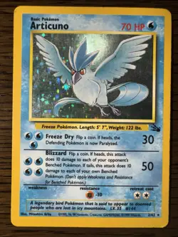 Articuno 2/62 Holo Rare Pokemon TCG Fossil WOTC HP - Image 1
