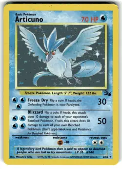 Pokemon Articuno 2/62 Fossil Holo Rare HP see pics - Image 1