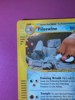 Piloswine H22/H32 Skyridge Holo Rare Pokemon Card 2003 w/ SWIRL🌀Light/Mod Play - Image 2