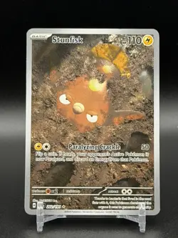 2024 Pokemon Stunfisk Surging Sparks Illustration Rare #202/191 - Image 1