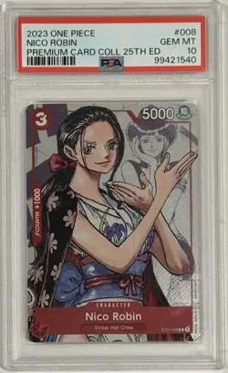 2023 One Piece ST01-008 Nico Robin Premium 25th Edition PSA 10 Gem Mint English - Image 1
