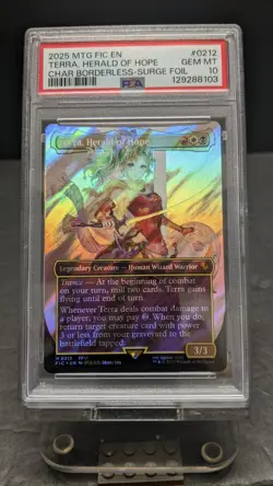 2025 MTG Final Fantasy Terra Herald of Hope SURGE FOIL 0212 PSA 10 FF6 - Image 1