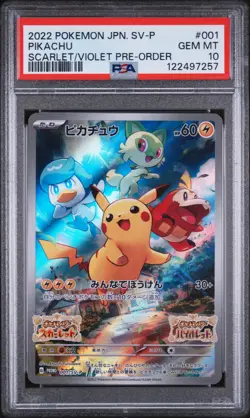 PSA 10 Pikachu 001/SV-P Scarlet Violet PreOrder Promo Japanese Pokemon Card MINT - Image 1