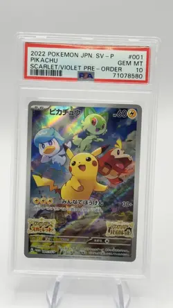 PSA 10 Pikachu 001/SV-P Promo Pokemon Card Japanese Scarlet & Violet GEM MINT - Image 1