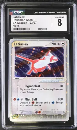 CGC 8 Latias ex 2003 EX Dragon 93/97 Holo Pokemon Card - Image 1