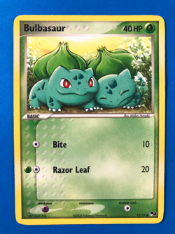 Bulbasaur - 12/17 - Pop Series 2 Promo Set Rare - Pokemon Card - MP/HP Crease - Image 1