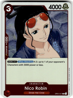 One Piece Card Game Nico Robin OP01-017 Romance Dawn ENGLISH FOIL - Image 1