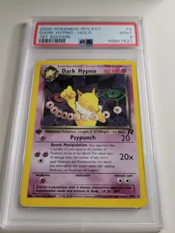 PSA 9 2000 Pokemon TCG 1st Edition Team Rocket Dark Hypno HOLO 9/82 - Image 1