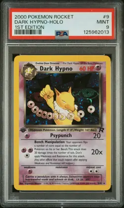 2000 POKEMON ROCKET 1ST EDITION #9 DARK HYPNO-HOLO PSA 9 - Image 1