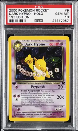 2000 POKEMON ROCKET 1ST ED #9 DARK HYPNO-HOLO PSA 10 - Image 1