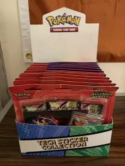 Pokemon Ascended Heroes Tech Sticker Collection Display (12-3 pack blisters) - Image 1