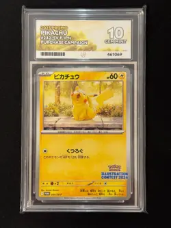 POKEMON 2025 PROMO PIKACHU #242/SV-P ILLUSTRATION CONTEST 2024 ACE GEM MINT 10 - Image 1