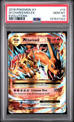 2016 POKEMON XY EVOLUTIONS #13 M CHARIZARD EX PSA 10 - Image 1
