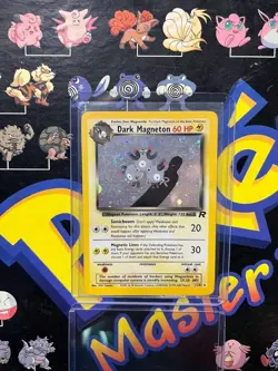 2000 Pokemon Team Rocket Dark Magneton 11/82 Holo LP-MP SWIRL - Image 1