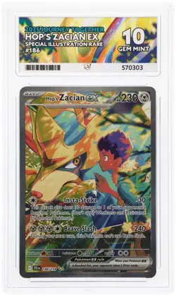 ACE 10 Hop's Zacian EX 186/159 Journey Together SIR Holo Pokemon Card - Gem Mint - Image 1