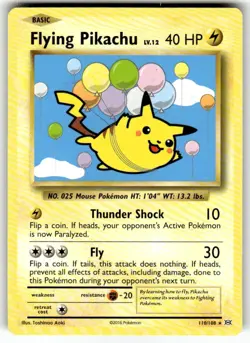 Pokemon Flying Pikachu Secret Rare XY - Evolutions 110/108 VLP - Image 1