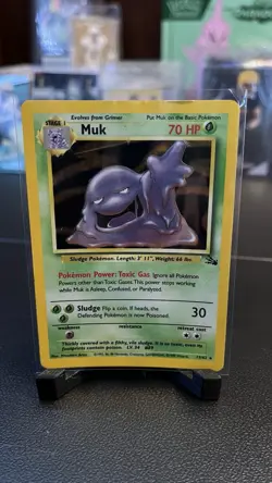 Pokemon TCG Muk Fossil Holo Rare 13/62 70 HP Unlimited English - Image 1