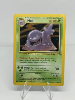Moderately Played Muk - 13/62 - Holo Rare - Unlimited Edition Pokemon Fossil - Image 1