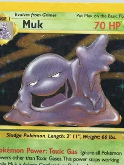 Moderately Played Muk - 13/62 - Holo Rare - Unlimited Edition Pokemon Fossil - Image 2