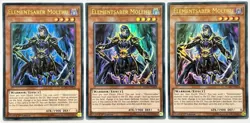 3 x FLOD-EN024 Elementsaber Molehu - Ultra Rare 1st Edition Near Mint YuGiOh - Image 1