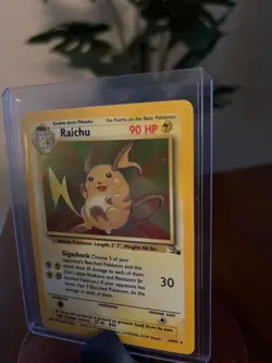 Pokemon TCG Raichu Holo Card 14/62 Base Set Rare Fossil 1999 - Image 2