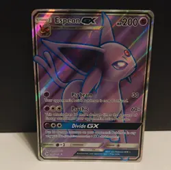 Pokemon TCG Espeon GX Full Art 140/149 SM Base Set Ultra Rare Holo 200HP Card - Image 1