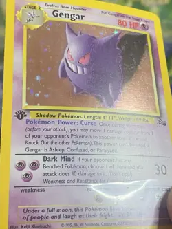1999 Gengar Holo Rare 5/62 Fossil 1st Edition LP English Pokemon Card - Image 5