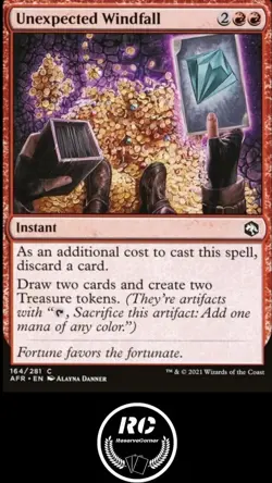 Unexpected Windfall MTG NM AFR Common Instant Fast Tracked Shipping - Image 1