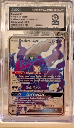 Darkrai-GX SV70/SV94 - CGC - Shiny Vault Holo - Hidden Fates Pokemon - Guinness - Image 1