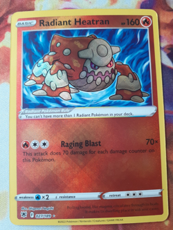 Radiant Heatran - 027/189 - Pokemon Astral Radiance Radiant Rare Card NM - Image 1