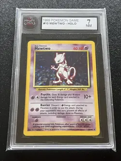 Pokemon Mewtwo Holo Base Set 10/102 Rare Near Mint KSA 7 Great Condition - Image 1